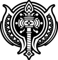 A filled style icon of mace weapon symbol vector