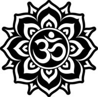 Om symbol in a flower vector