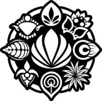 A solid style icon of sacred shell symbol vector