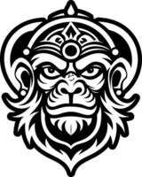 A solid style icon of hanuman god symbol vector