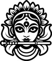 A solid style icon of krishna flute symbol vector