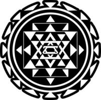 A solid style icon of sri yantra symbol vector