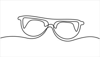Single continuous one line art drawing sunglasses. Eye frame minimal hand drawn illustration. minimalistic illustration. vector