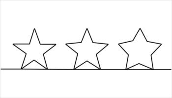 Star icon continuous one line drawing. Line star one continuous line drawing design illustration. vector