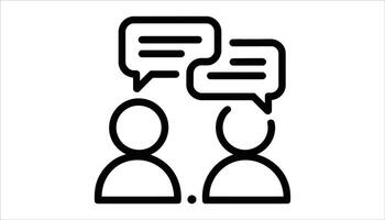 Conversation Icon - People Talking with Speech Bubbles Design vector