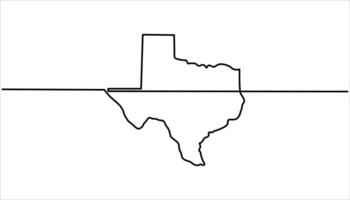 Texas state map continuous one line drawing illustration. Texas state map icon. map icon continuous line sketch. vector