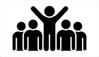 Group of People with One Person Standing Out Icon. vector