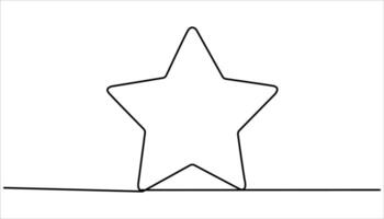 Star icon continuous one line drawing illustration. vector