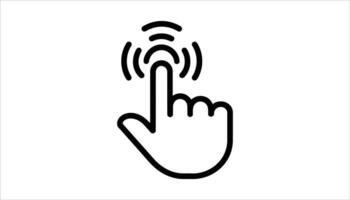 Touchscreen Click Icon. Finger Tap Gesture Icon in Line Art Style vector