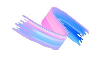 Brush ribbon stroke. 3d abstract paint . Color wave swirl with gradient motion. Dynamic liquid splash for background with fluid ink texture. Isolated bright banner graphic for modern art vector