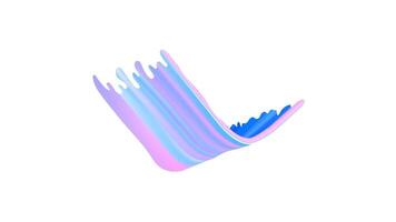 3D abstract color brush ribbon stroke. Paint wave motion swirl with gradient. Fluid brushstroke for background with bright dynamic ink texture. Isolated creative curvy design for modern digital art vector
