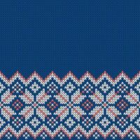 Knitwear texture. Template with empty place for text. Traditional seasonal seamless background for holiday design. Winter knitted wool sweater pattern with snowflakes, decor vector