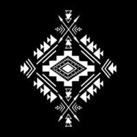 Aztec element, ethnic hand drawn ornament. Tribal design, geometric symbol for border, frame, tattoo, decorative paper. Navajo motif, isolated on black background. vector