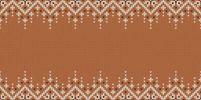 Knitwear wide texture. Christmas template with empty place for text. Traditional seasonal seamless background for holiday design. Winter knitted sweater pattern with snowflakes. vector