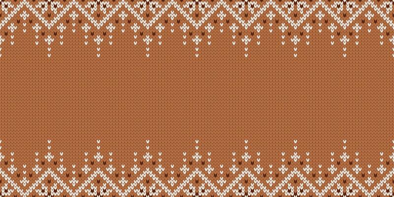 Knitwear wide texture. Christmas template with empty place for text. Traditional seasonal seamless background for holiday design. Winter knitted sweater pattern with snowflakes.