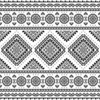 Ethnic seamless monochrome pattern. Aztec geometric background. Tribal print. Navajo fabric. Modern abstract wallpaper. For paper, textile design, black and white vector