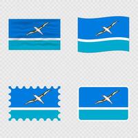 Midway Atoll national flag in four different styles. vector