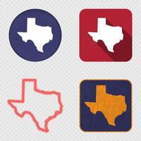 Texas State Map Icons Collection vector