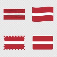 Latvia national flag in four different styles. vector