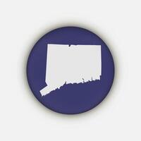 Connecticut map circle with shadow vector