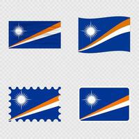 Marshall Islands national flag in four different styles. vector