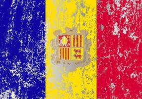Andorra flag with grunge effect. vector