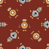 Seamless pattern with funny robots. Design for fabric, textile, wallpaper, packaging vector