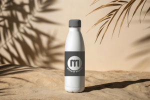Minimalist Bottle Mockup Featuring Custom Label for Branding psd