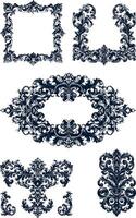 set of ornate frames and borders design vector