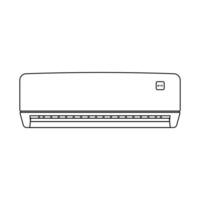 Wall Mounted Air Conditioner Outline Icon Illustration on White Background vector