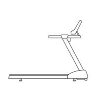 Treadmill Outline Icon Illustration on White Background vector