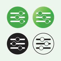 Circular icons representing sliders for adjustments and settings vector
