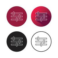Circular icons representing sliders for adjustments and settings set vector
