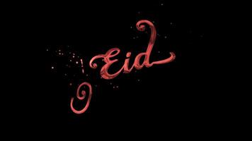 Eid Mubarak Text Animation Red, Alpha Channel, Great for introduction 4K Footage video
