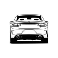 The back end of a car is shown in this illustration vector