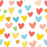 Pink hearts pattern on a white background, vector