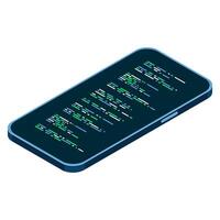 Isometric smartphone. Simple isometric phone. Smartphone device isometric technology. illustration vector