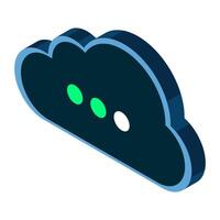 Isometric cloud database. Cloud computing and file cloud storage. Modern technology. illustration. vector