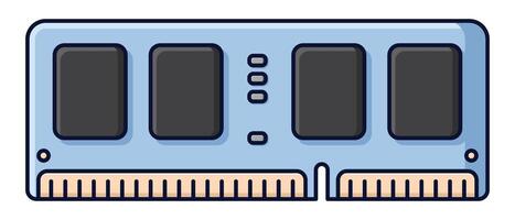 RAM memory computer. Computer RAM icon. Random access memory. Flat cartoon style. illustration, vector