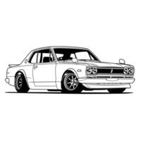 A drawing of a classic car on a white background vector