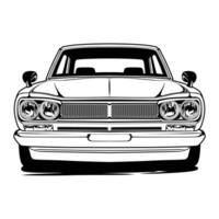 An illustration of a classic car on a white background vector