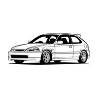 A drawing of a car on a white background vector