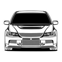A car is shown in black and white on a white background vector