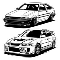 Two different cars on a white background vector