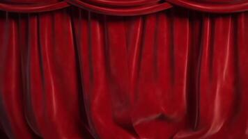 Red Theater Curtains With Green Background Illuminating Dramatic Setting video