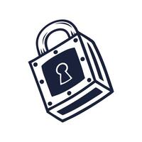 Hand-Drawn Security Padlocks and Keys with Safe Locking Mechanisms for Digital and Physical Protection vector