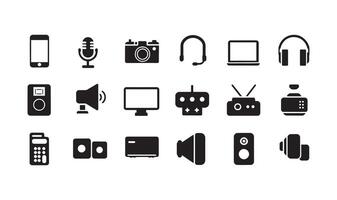 Digital Devices and Technology Silhouettes for Modern UI Design vector