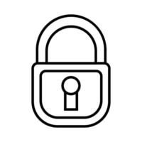 Classic Padlock outline icon with Security Symbol for Data Protection vector
