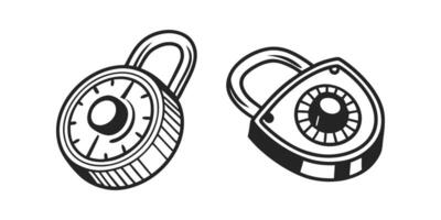 Minimalist Black Padlock Icon with Keyhole Symbol for Security and Privacy vector