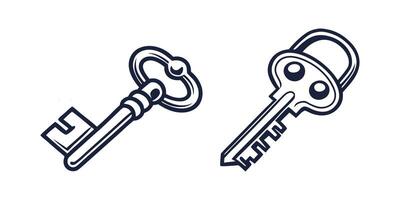 Hand-Drawn Keys with Safe Locking Mechanisms for Digital and Physical Protection vector
